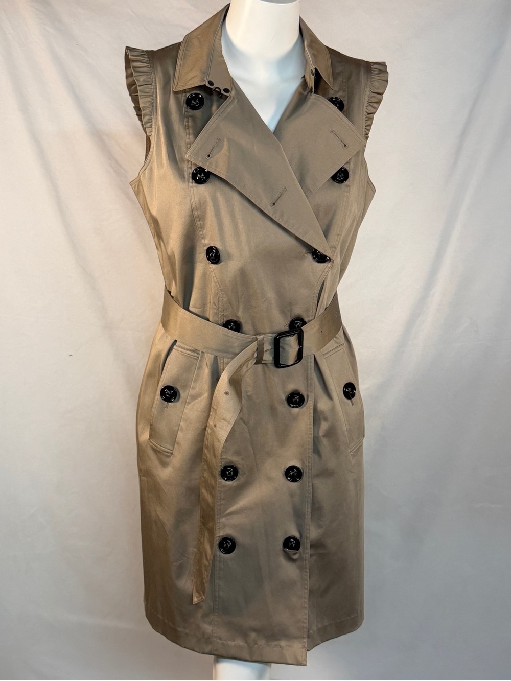 Burberry London Beige Trench-Style Dress with Black Detailing - Picture 2 of 10